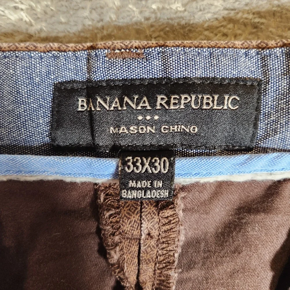 Banana Republic‎ Pants Men's 35X28 (Tag 33X30) Brown Mason Chino TINY HOLE